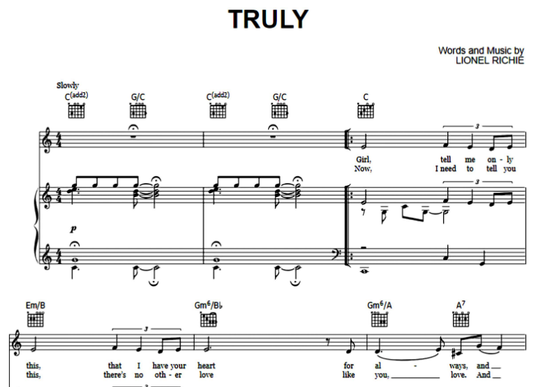 Lionel Richie Three Times A Lady Free Sheet Music PDF For Piano The