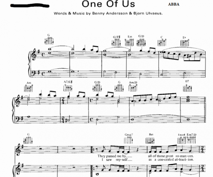 ABBA - One Of Us Free Sheet Music PDF for Piano | The Piano Notes