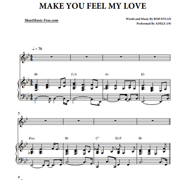 Make You Feel My Love Lyrics en Ingles PDF