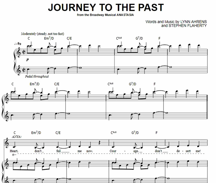 Anastasia Journey To The Past Free Sheet Music Pdf For Piano The Piano Notes