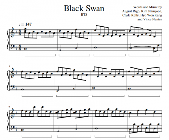 red swan piano letter notes