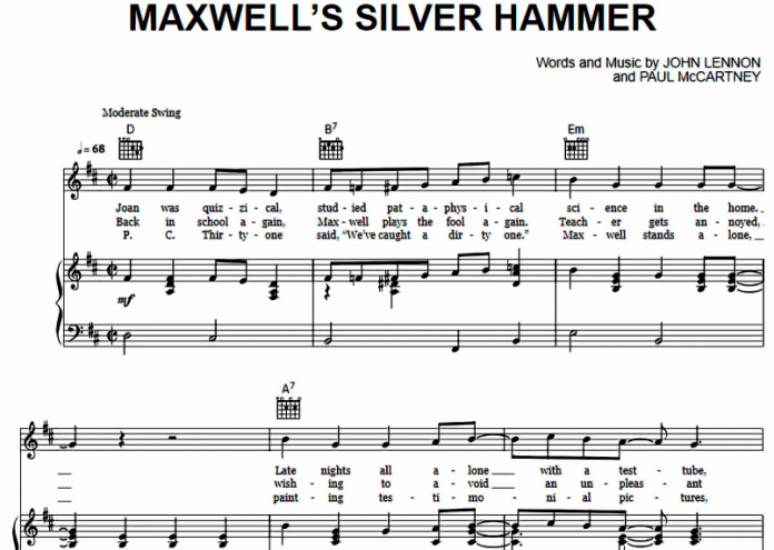 The Beatles - Maxwell’s Silver Hammer Free Sheet Music PDF For Piano ...