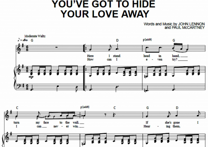 The Beatles - You’ve Got To Hide Your Love Away Free Sheet Music PDF ...