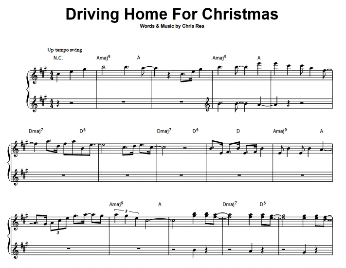 Крис Ри драйвинг хоум фор Кристмас. Driving Home for Christmas от Chris Rea. Chris Rea Driving for Christmas Ноты. Chris Rea - Driving Home for Christmas Ноты для оркестра.