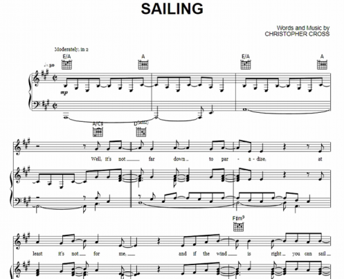 Christopher Cross - Sailing Free Sheet Music PDF For Piano | The Piano ...