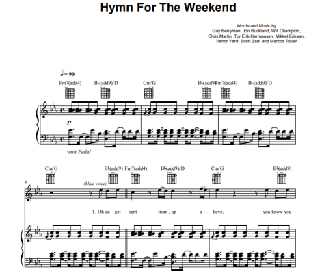 Coldplay hymn for the weekend перевод