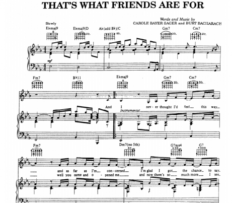 Dionne Warwick - That’s What Friends Are For Free Sheet Music PDF for ...