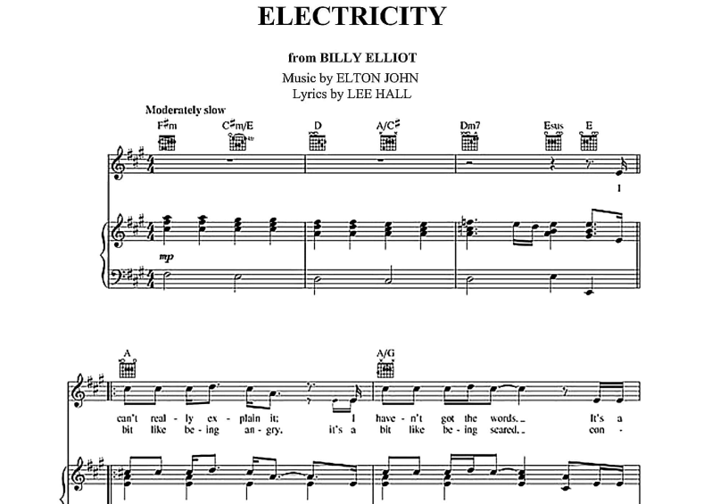 Elton John Electricity Free Sheet Music Pdf For Piano The Piano Notes 