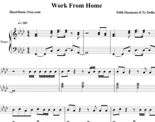 work from home fifth harmony song sheet