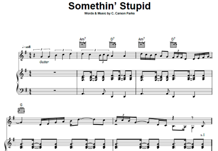 Frank Sinatra Somethin Stupid Free Sheet Music Pdf For Piano The Piano Notes 8229