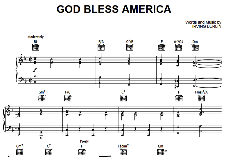 Irving Berlin God Bless America Free Sheet Music PDF For Piano The Piano Notes