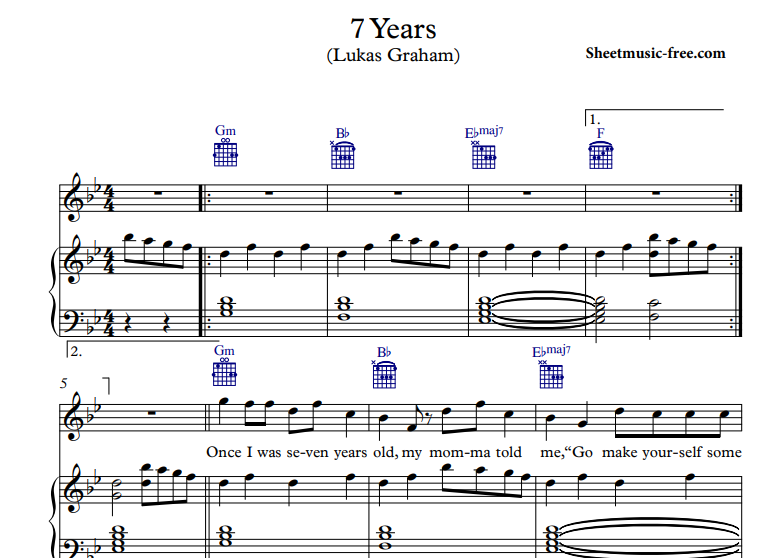 7 years Lukas Graham - educacao musical letra e cifra