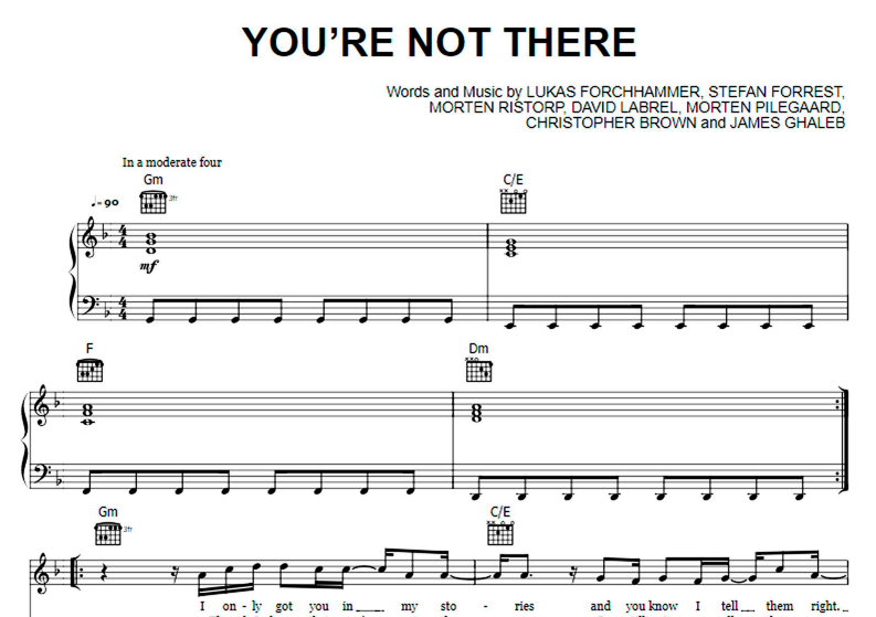 Lukas Graham-You’re Not There Free Sheet Music PDF for Piano 2 Lukas Graham Youre Not There 1
