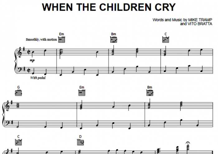 White Lion-When The Children Cry Free Sheet Music PDF For Piano | The ...