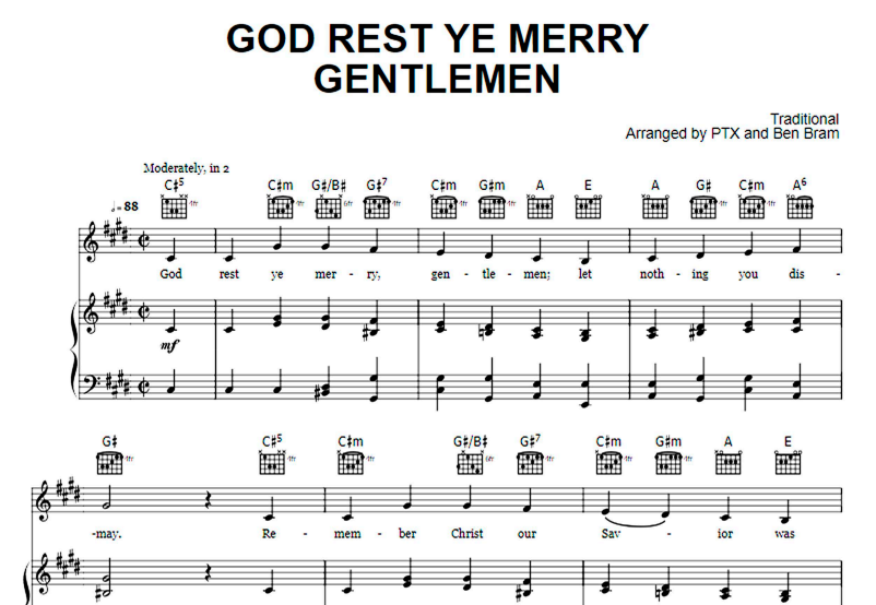 God Rest Ye Merry Gentlemen Christmas Carol Sheet Music Plaque 