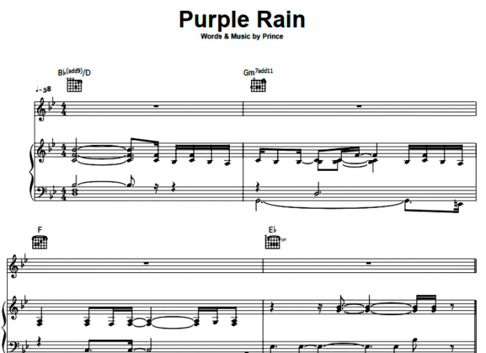 Prince Purple Rain Free Sheet Music Pdf For Piano The Piano Notes