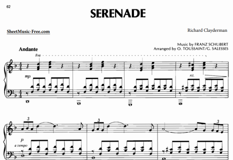 Richard Clayderman Serenade Free Sheet Music Pdf For Piano The Piano Notes 