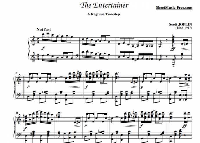 Scott Joplin-The Entertainer Free Sheet Music PDF For Piano | The Piano ...