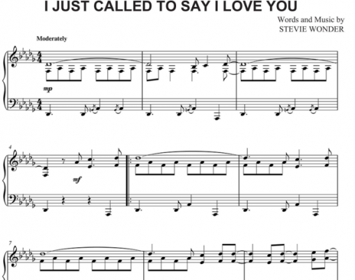 Call to say i love you. I just Call Ноты. I just Called to say i Love you Ноты. Ноты Стиви Уандера i just Called to say i Love you. I just Called to say i Love you Ноты для саксофона.