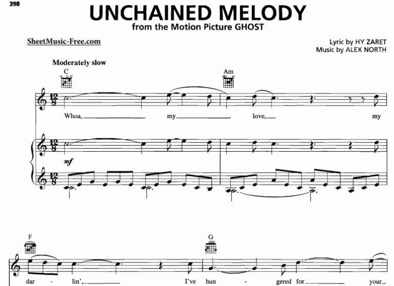 The Righteous Brothers Unchained Melody Free Sheet Music Pdf For Piano The Piano Notes 