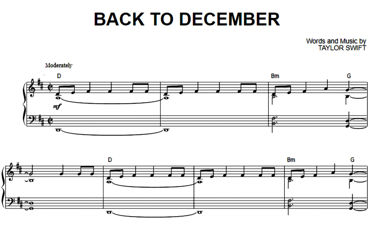 Swift back to december. Тейлор Свифт Ноты. Тейлор Свифт Ноты на пианино. Однажды в декабре Ноты для фортепиано. Ноты декабрь Ноты.