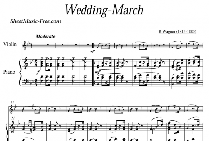 Wagner Bridal Chorus “wedding March” Free Sheet Music Pdf For Piano The Piano Notes